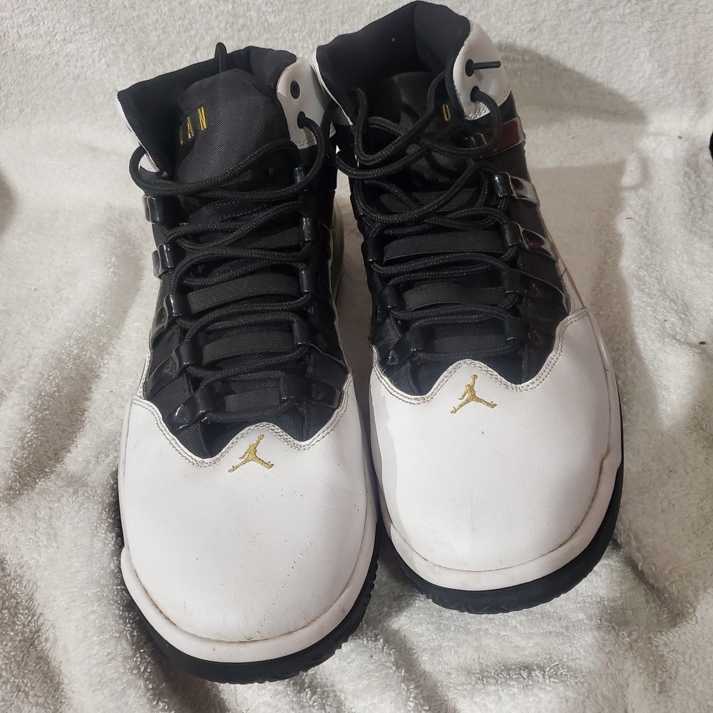 Jordan Black and White Sneakers with Gold Accents